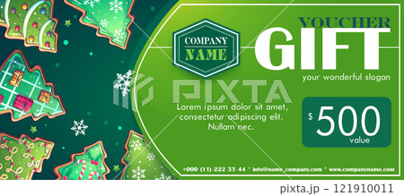 Vector illustration - Gift green voucher template 121910011