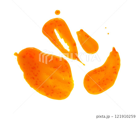 Nuoc Cham Orange Sauce Isolated, Red Asian Jelly Dip Smear, Hot Pepper Vietnamese Sauce Nuoc Cham Orange Sauce Isolated, Red Asian Jelly Dip Smear, Hot Pepper Vietnamese Sauce 121910259