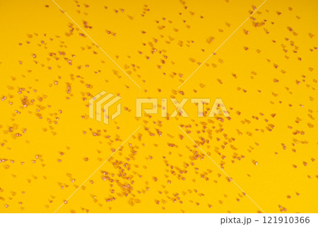 Sugar Sprinkles Pile, Golden Candy Sprinkles, Sweet Brown Flakes Glaze Decoration, Multicolored Crystals 121910366