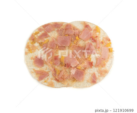 Meat jelly slices, ham aspic isolated, sausage, aspic jelly, winter meat galart, brawn on white Meat jelly slices, ham aspic isolated, sausage, aspic jelly, winter meat galart, brawn on white 121910699