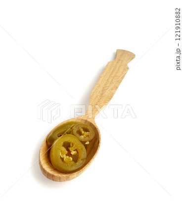 Pickled Jalapeno, Marinated Green Jalapenos, Hot Mexican Pepper Slices, Pickled Green Jalapeno 121910882