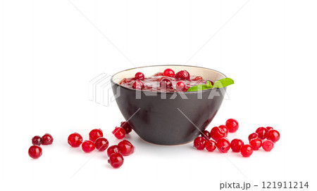 Cranberry Jam Smear, Red Marmalade Splash, Cranberries Jelly, Fruity Confiture Smudge 121911214