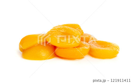 Canned Peaches, Apricot Halves in Syrup, Yellow Fruit Dessert, Tinned Nectarine Compote 121911411