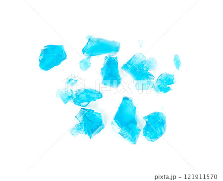 Jelly isolated, blueberry jello, blue gelatin dessert pieces, colour transparent pudding, fruit sweet gel Jelly isolated, blueberry jello, blue gelatin dessert pieces, colour transparent pudding, fruit sweet gel 121911570