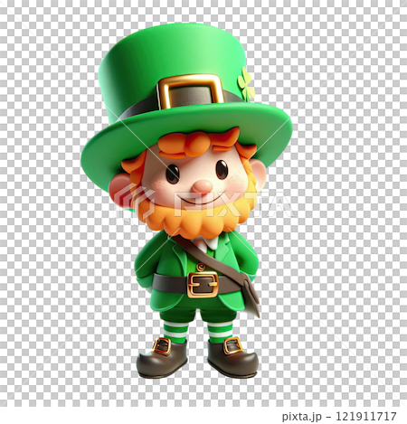 3D St. Patrick's Day Irish gnomes. Cartoon Leprechauns illustration for cards, decor, design 121911717