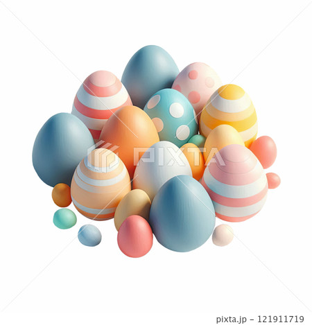 Collection of colorful decorated easter eggs, white background cutout file. Many different design. Collection of colorful decorated easter eggs, white background cutout file. Many different design. 121911719