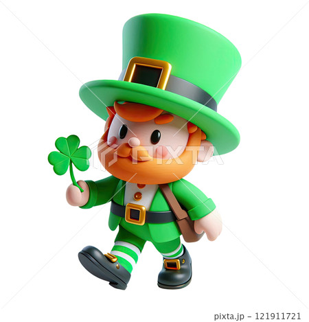 3D St. Patrick's Day Irish gnomes. Cartoon Leprechauns illustration for cards, decor, design 3D St. Patrick's Day Irish gnomes. Cartoon Leprechauns illustration for cards, decor, design 121911721