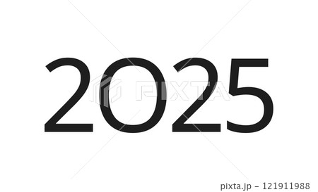 year 2025 thin black letters, clear year 2025 thin black letters, clear 121911988