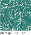Beautiful paper art seamless pattern with flowers. Summer vector illustration. Spring floral vector 121912136
