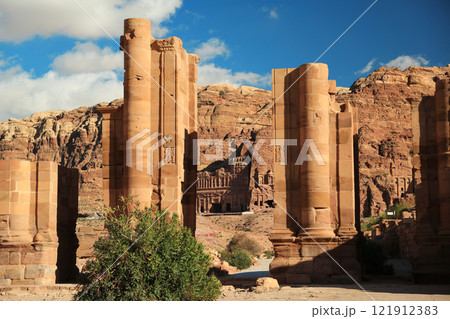 Temenos Gate and Colonnade Street in Petra, Jordan Temenos Gate and Colonnade Street in Petra, Jordan 121912383