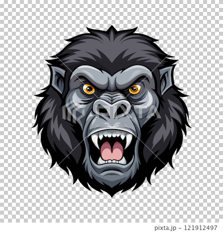 Roaring Gorilla Face 3d Vector 121912497