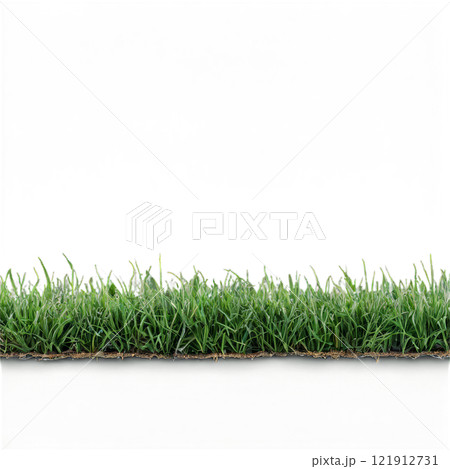 Artificial grass turf for landscapes and recreational areas in bright green color 121912731