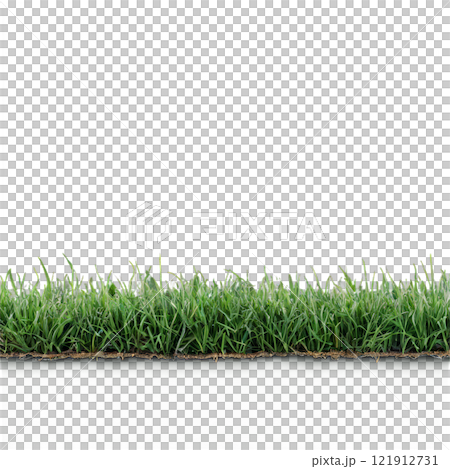 Artificial grass turf for landscapes and recreational areas in bright green color 121912731
