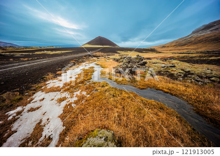 Inactive Ytri-Raudarmelskula volcano in the west of Iceland 121913005