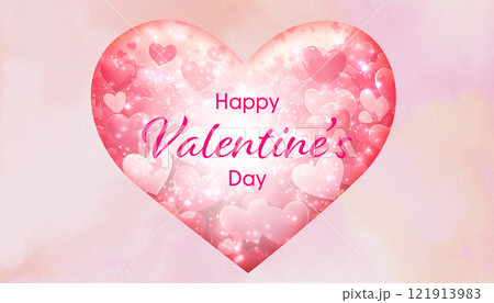 ピンクのハートで描く背景 ピンクのハートで描く背景 121913983