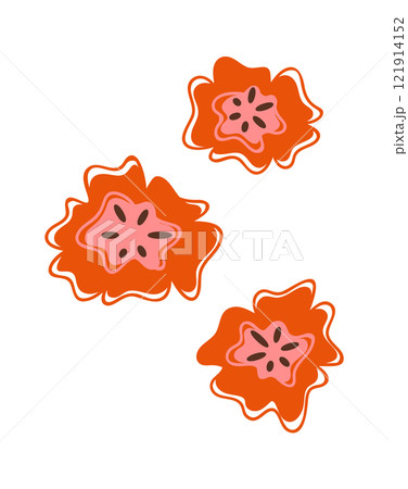 Three red flower buds blooming 121914152