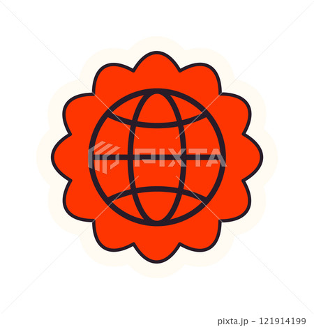 Earth flower pop art sticker 121914199