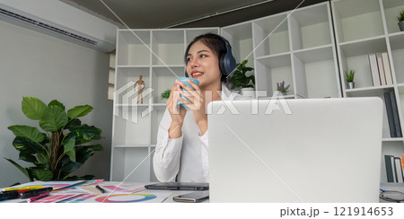 Creative graphics design workshop modern office digital content inspiring environment viewpoint innovation ideas Creative graphics design workshop modern office digital content inspiring environment viewpoint innovation ideas 121914653