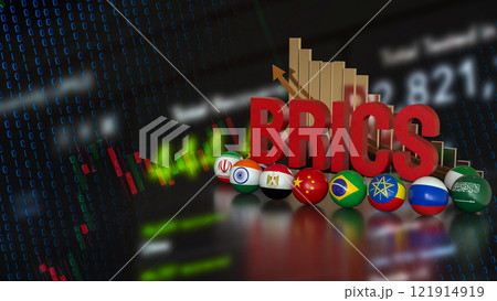 The BRICS is an acronym for Economist for Business concept 3d Rendering. The BRICS is an acronym for Economist for Business concept 3d Rendering. 121914919