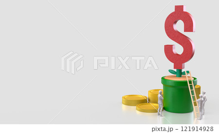 The Red Dollar symbol in Plant for Business concept 3d rendering. The Red Dollar symbol in Plant for Business concept 3d rendering. 121914928