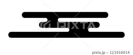 Cloud shape in oriental style. Traditional Asian ornament. Simple abstract wind form for Tibetan, Korean, Japanese, Chinese design isolated on white background. Vector graphic illustration 121916014
