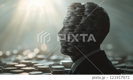 A man's face is made of coins A man's face is made of coins 121917072