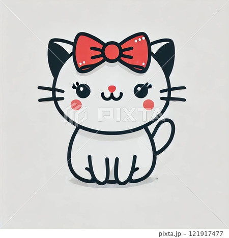 リボンをした猫 121917477