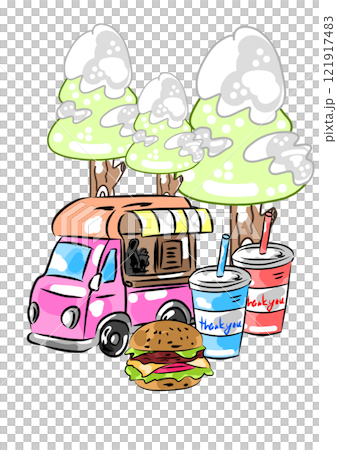 真冬のキッチンカー 121917483