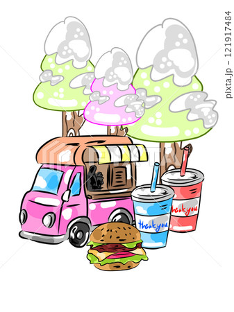 真冬のキッチンカー 121917484