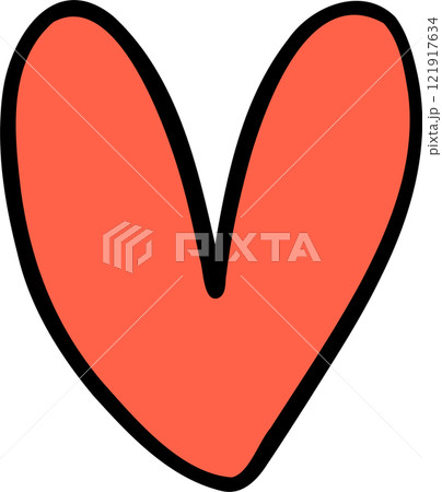 Cute simple playful heart doodle 121917634