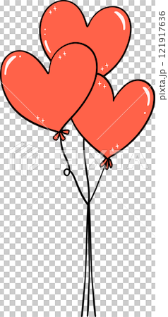 Cute Heart Balloons doodle Cute Heart Balloons doodle 121917636