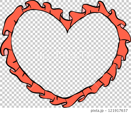 Retro Ribbon Heart Frame decorative Retro Ribbon Heart Frame decorative 121917637