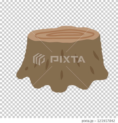 A simple illustration of a cute stump 121917842