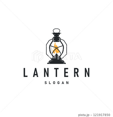 Lantern Logo Design Street Lamp Old Classic Vintage Minimalist Illustration Template 121917850