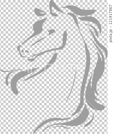 New Year 2026 Year of the Horse Year of the Horse Sumi-e Ink painting Print Japanese painting Hand-drawn Watercolor Illustration 121917867