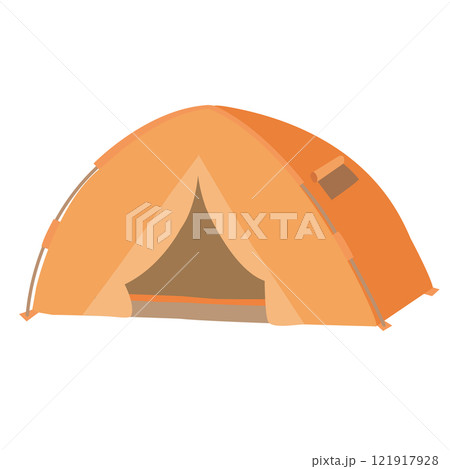 シンプルなドーム型キャンプテントのイラスト シンプルなドーム型キャンプテントのイラスト 121917928