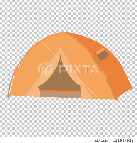 シンプルなドーム型キャンプテントのイラスト シンプルなドーム型キャンプテントのイラスト 121917928