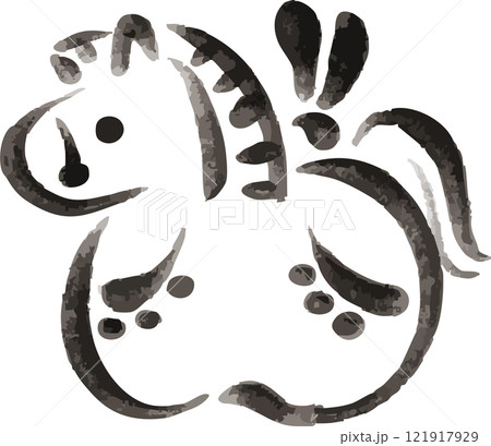 年賀2026 土鈴 午年 馬年 馬 うま年 墨絵 水墨画 版画 日本画 手描き