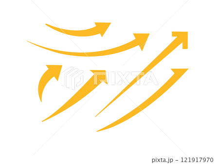 右肩上がりの矢印のイラスト オレンジ 右肩上がりの矢印のイラスト オレンジ 121917970