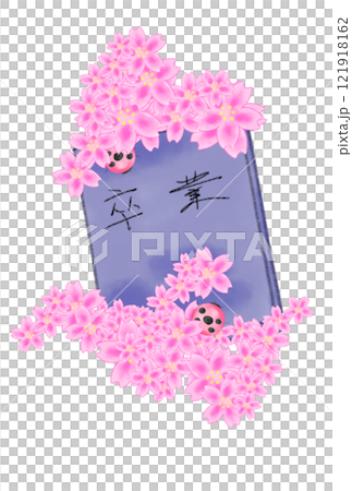 桜の付いた卒業証書 桜の付いた卒業証書 121918162