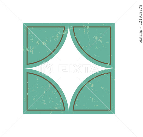 Bold geometric abstract shape. Modern flat figure with grunge texture. Decorative icon and symbol of brutalism, y2k aesthetic, perfect for contemporary graphic projects. Bold geometric abstract shape. Modern flat figure with grunge texture. Decorative icon and symbol of brutalism, y2k aesthetic, perfect for contemporary graphic projects. 121918278