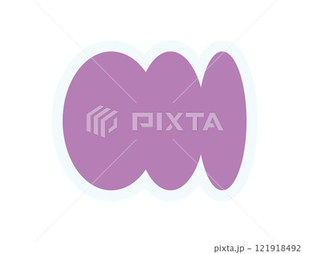 Brutalist abstract shape sticker. Playful modern form with minimal curves and oval elements. Graphic symbol of brutalism, an iconic design with y2k aesthetic. Perfect for contemporary art projects. 121918492