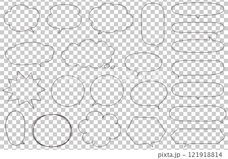 僅一組語音氣泡和線圖 僅一組語音氣泡和線圖 121918814