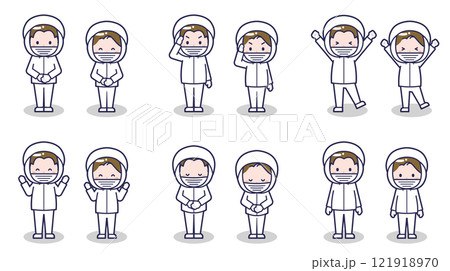 衛生服の男女 01 121918970