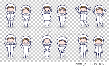 衛生服の男女 01 121918970