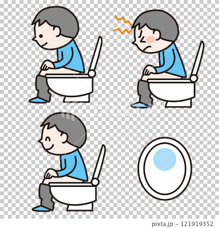 Child with bad bowel movements (whole body): Illustration material 121919352