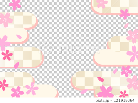 Cherry blossoms and clouds wallpaper material 121919364