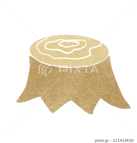 スタンプ風の切り株のイラスト スタンプ風の切り株のイラスト 121919630