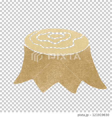 スタンプ風の切り株のイラスト スタンプ風の切り株のイラスト 121919630