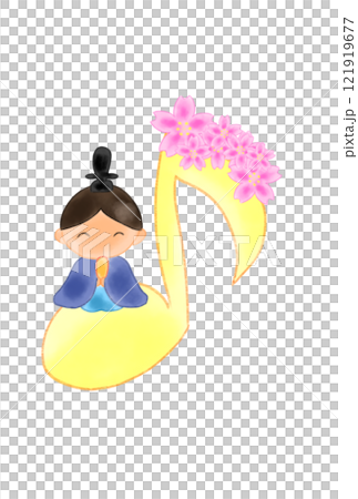 音符に座る雛人形 音符に座る雛人形 121919677